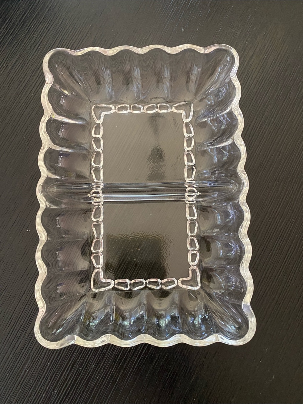 Hughes Clear Glass 2-part Divided Relish Dish